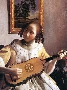 VERMEER VAN DELFT, Jan The Guitar Player (detail) awr oil painting reproduction
